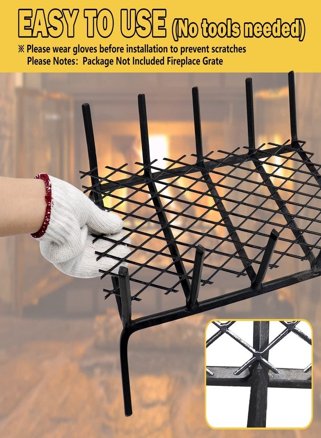 Powrocket Fireplace Grate Ember Retainer 12 x 7.5 Inch,Heavy Duty Solid Steel,Add Support to Fire Logs on Grate,Suitable for Most Indoor Fireplace and Outdoor Fire Pit - Image 4